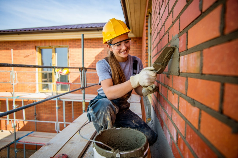 Housing - woman building wall