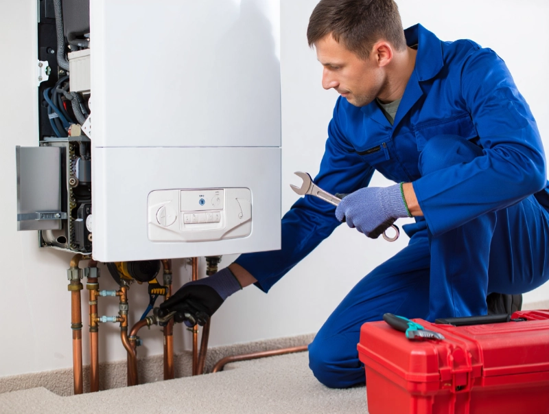 Utilities - man repairing boiler